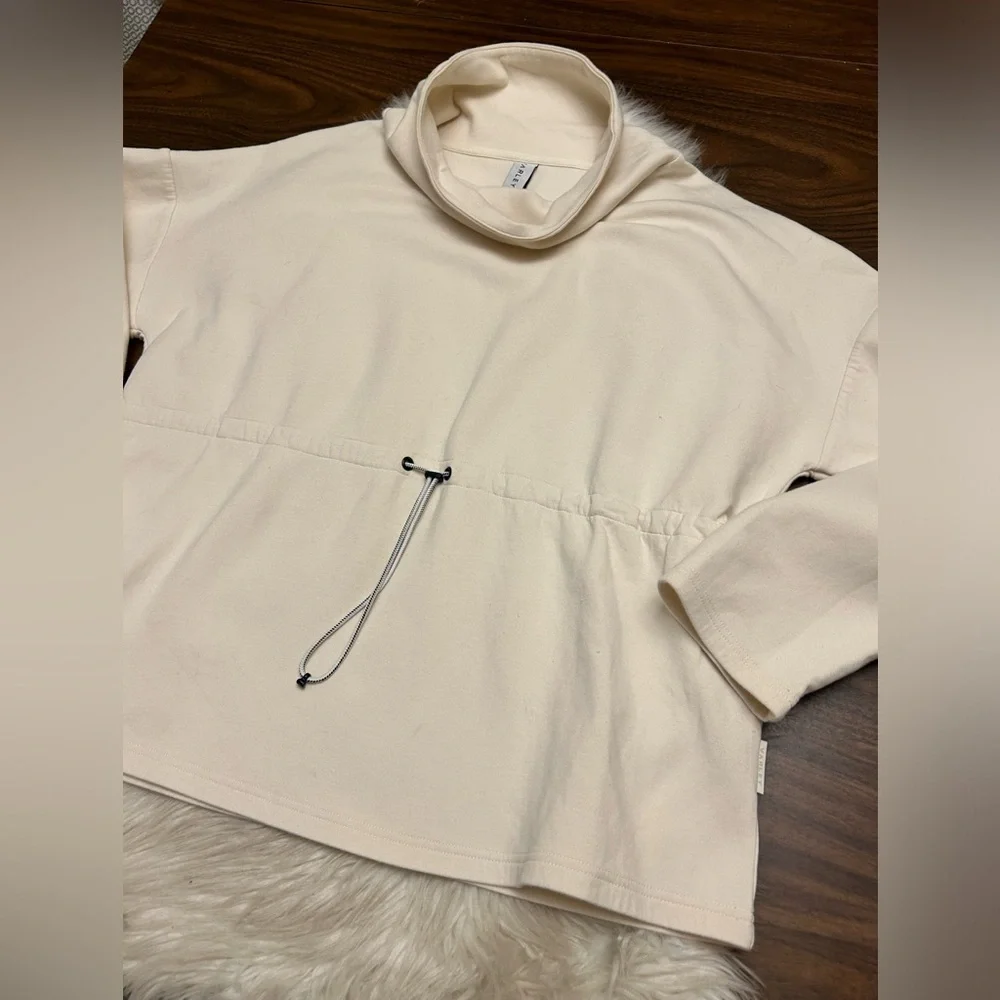 Varley Cream Drawstring Funnel Neck Pullover - Picture 6 of 16